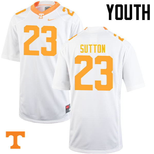 Youth #23 Cameron Sutton Tennessee Volunteers College Football Jerseys-White - Click Image to Close